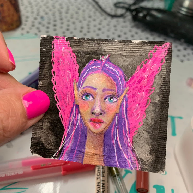 Teabag fairy art